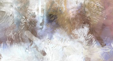 Soyut arkaplanda pürüzlü fırça darbeleri. Fırça boyası. Renkli boya darbeleri. Eşsiz duvar sanatı. Tuvaldeki modern sanat. Renkli çağdaş sanat eserleri.