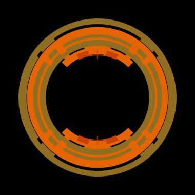 Fütürist dairesel gövde arayüzü elementi. Soyut çember geometrik arkaplan. Dijital teknolojinin grafiksel çizimi.