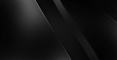 Siyah kıvrımlı yüzey. 3 boyutlu illüstrasyon. Soyut fütüristik geçmiş. Minimalist geometrik kapak tasarımı. Çarpık siyah çizgiler. Lüks dokuma duvar kağıdı. Zarif arkaplan.
