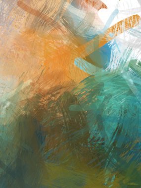 Soyut arkaplanda pürüzlü fırça darbeleri. Fırça boyası. Renkli boya darbeleri. Eşsiz duvar sanatı. Tuvaldeki modern sanat. Renkli çağdaş sanat eserleri.