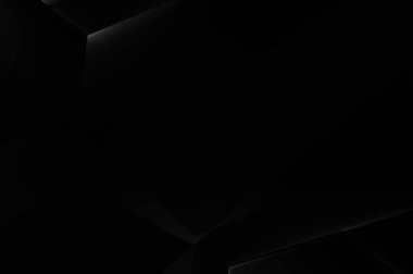 Lüks minimalist tasarım. Fütürist şablon. Karanlık elementleri olan birinci sınıf soyut duvar kâğıdı. Zarif bir zemin. Siyah üç boyutlu geometrik arkaplan. Poster, broşür, sunum için tasarım.