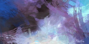 Soyut arkaplanda pürüzlü fırça darbeleri. Fırça boyası. Renkli boya darbeleri. Eşsiz duvar sanatı. Tuvaldeki modern sanat. Renkli çağdaş sanat eserleri.