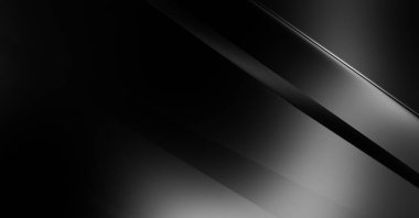Geometrik katmanlı 3 boyutlu siyah arkaplan. Soyut koyu fütüristik duvar kağıdı. Zarif, parlak çizgili arka plan. Poster, broşür, sunum ve web sitesi için geometrik şablon tasarımı.