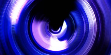 Fotoğraf makinesi konsepti. Soyut arkaplan. Dönen ışık ışınları. Hareketli kavramsal duvar kağıdı. Grafik dijital illüstrasyon. Parlayan neon ışıkları. Parlak sunum tasarım şablonu.