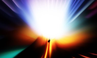 Siyah zemin üzerinde ışık parçacığı izleri. Parlayan parçacıkları ve çizgileri olan ışık patlaması yıldızı. Güzel hareketli soyut ışınlar duvar kağıdı. Renkli Patlama grafiği. Işık ışınlarının patlaması. 