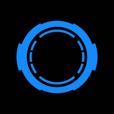 Fütürist dairesel gövde arayüzü elementi. Soyut çember geometrik arkaplan. Dijital teknolojinin grafiksel çizimi.