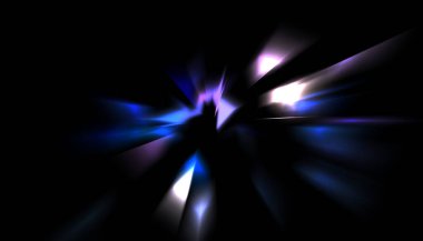 Parlayan ışıkları hareket ettirmenin havalı arka planı. Tasarımınız için canlı renkli bir portal şablonu. Işık ışınları ve hareket halindeki ışıldayan parçacıklar bir solucan deliği şekli oluşturuyor..