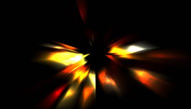 Parlayan ışıkları hareket ettirmenin havalı arka planı. Tasarımınız için canlı renkli bir portal şablonu. Işık ışınları ve hareket halindeki ışıldayan parçacıklar bir solucan deliği şekli oluşturuyor..