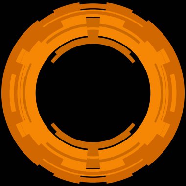 Fütürist dairesel gövde arayüzü elementi. Soyut çember geometrik arkaplan. Dijital teknolojinin grafiksel çizimi.