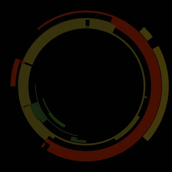 未来的な円形のハードインターフェイス要素 抽象円幾何学的背景 デジタル技術のグラフィックイラスト — ストック写真