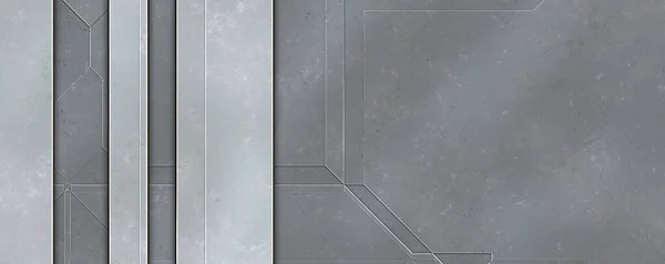 Gelaagde Panelen Futuristisch Abstract Behang Geometrische Technologische Reflecterende Achtergrond Metallic — Stockfoto