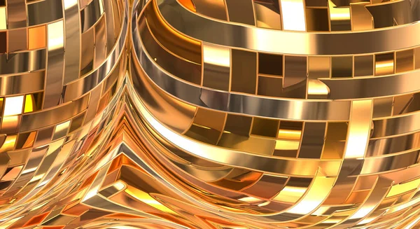 Metalik panel dokusunun 3 boyutlu çizimi. Renkli, parlak, soyut duvar kağıdı. Geometrik teknolojik parlak yansıtıcı arka plan. Yaratıcı parlak kavramsal arkaplan.