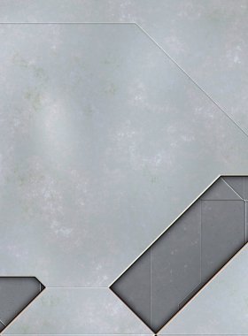 Katmanlı paneller. Fütürist soyut duvar kağıdı. Geometrik teknolojik yansıtıcı arka plan 3D metalik doku. Uzay gemisi desen yüzeyi.