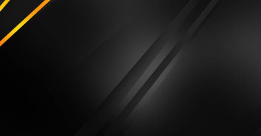 Metin için kopyalama alanı olan soyut siyah paneller. Üç boyutlu illüstrasyon. Renkli ışık özellikli koyu renk tasarım şablonu. Zarif geometrik parlak çizgili arka plan. Minimalist geometrik kapak grafiği.