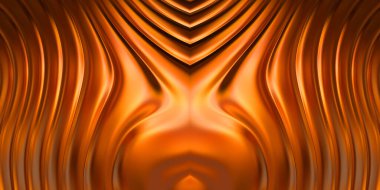 Renkli dalgalı yansıtıcı duvar kağıdının üç boyutlu çizimi. Duvar kağıdı, afiş, arkaplan, kart, kitap kapağı veya web sitesi için grafiksel illüstrasyon. Soyut parlak arkaplan.