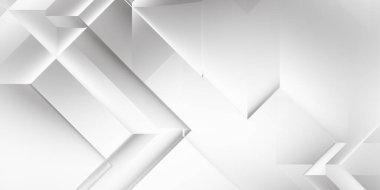 Beyaz 3d geometrik arka plan. Karanlık elementleri olan birinci sınıf soyut duvar kâğıdı. Poster, broşür, sunum ve web sitesi için özel tasarım. Moda lüks minimalist tasarım. Geometrik şablon. 