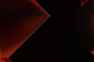 Geometrik dinamik şekiller. Gölgeli teknoloji dijital şablonu ve gradyan arka planda ışıklar. Modern basit geometrik renk gradyanı soyut arkaplan. 3B illüstrasyon. 