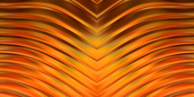 Renkli dalgalı yansıtıcı duvar kağıdının üç boyutlu çizimi. Duvar kağıdı, afiş, arkaplan, kart, kitap kapağı veya web sitesi için grafiksel illüstrasyon. Soyut parlak arkaplan.