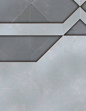 Katmanlı paneller. Fütürist soyut duvar kağıdı. Geometrik teknolojik yansıtıcı arka plan 3D metalik doku. Uzay gemisi desen yüzeyi.