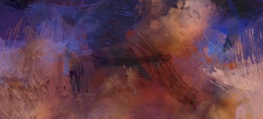 Soyut arkaplanda pürüzlü fırça darbeleri. Fırça boyası. Renkli boya darbeleri. Eşsiz duvar sanatı. Tuvaldeki modern sanat. Renkli çağdaş sanat eserleri.