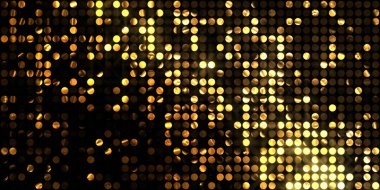 Parlayan ışıklar siyah arka planda parti izleri. Sahne veya stadyum ışıklarının dijital illüstrasyonu. Parlak desenli duvar kağıdı. Sahne ışıkları ile renkli ışıkların ihtişamlı arkaplanı.