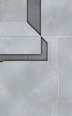 Katmanlı paneller. Fütürist soyut duvar kağıdı. Geometrik teknolojik yansıtıcı arka plan 3D metalik doku. Uzay gemisi desen yüzeyi.