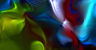 Hareketli girdapların soyut çizimi. Titreşimli renkli kıvrımların dönen akışı. Kıvrımlı ve kıvrımlı arka plan ve çizgiler. Garip duvar kâğıdı tasarımı. Dalgalanma arkaplanı.