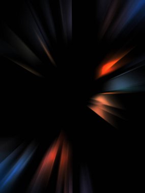 Siyah arkaplanda izole edilmiş dinamik ışık ışınları. Parlayan renkli ışık parçacıklarının grafiksel 2d çizimi.