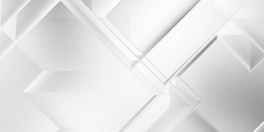 Beyaz 3d geometrik arka plan. Karanlık elementleri olan birinci sınıf soyut duvar kâğıdı. Poster, broşür, sunum ve web sitesi için özel tasarım. Moda lüks minimalist tasarım. Geometrik şablon. 