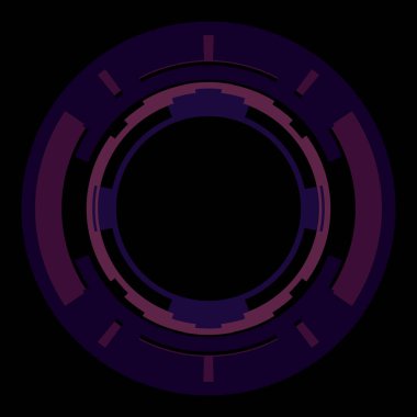 Fütürist dairesel gövde arayüzü elementi. Soyut çember geometrik arkaplan. Dijital teknolojinin grafiksel çizimi.