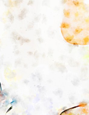 Kova desenli illüstrasyon. Çağdaş ve modern doku. Soyut renk boyama arka planı. Yaratıcı ve sanatsal duvar kağıdı. Fırçalanmış şekilleri ve lekeleri olan sanatsal duvar..