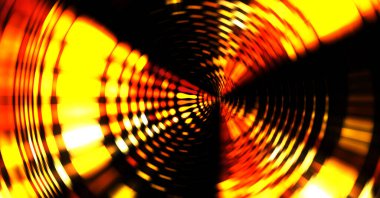 Siyah arkaplanda dönen ışık gösterisi. Lüks çizgiler. Parlak kıvrımlı duvar kağıdı. Uzay tüneli. Dönen ışık çemberi ya da maytap izi. Parlak konsept çizimi.