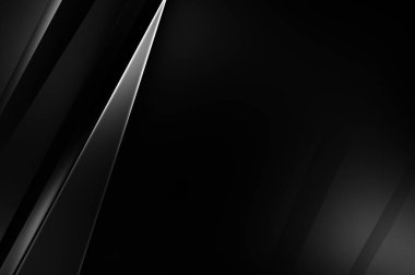 Geometrik katmanlı 3 boyutlu siyah arkaplan. Soyut koyu fütüristik duvar kağıdı. Zarif, parlak çizgili arka plan. Poster, broşür, sunum ve web sitesi için geometrik şablon tasarımı.