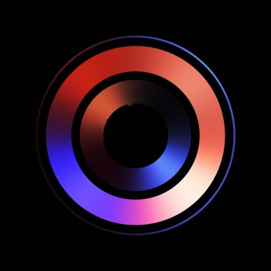 Gelecekçi hud arayüzü elementi. Soyut geometrik arkaplan. Dijital teknolojinin grafiksel çizimi siyah arkaplanda izole edildi..