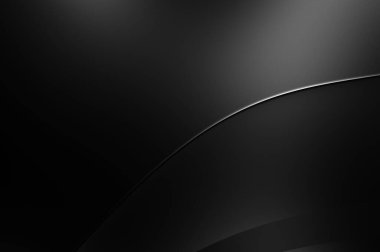 Siyah kıvrımlı yüzey. 3 boyutlu illüstrasyon. Soyut fütüristik geçmiş. Minimalist geometrik kapak tasarımı. Çarpık siyah çizgiler. Lüks dokuma duvar kağıdı. Zarif arkaplan.