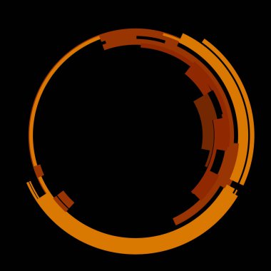 Fütürist dairesel gövde arayüzü elementi. Soyut çember geometrik arkaplan. Dijital teknolojinin grafiksel çizimi.