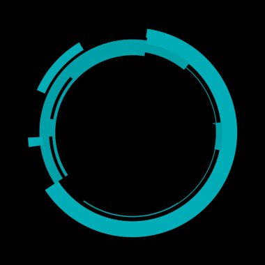 Fütürist dairesel gövde arayüzü elementi. Soyut çember geometrik arkaplan. Dijital teknolojinin grafiksel çizimi.