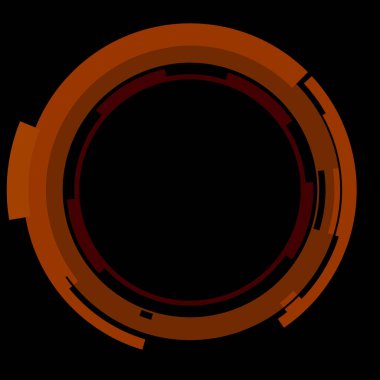 Fütürist dairesel gövde arayüzü elementi. Soyut çember geometrik arkaplan. Dijital teknolojinin grafiksel çizimi.