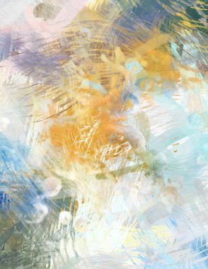 Soyut arkaplanda pürüzlü fırça darbeleri. Fırça boyası. Renkli boya darbeleri. Eşsiz duvar sanatı. Tuvaldeki modern sanat. Renkli çağdaş sanat eserleri.