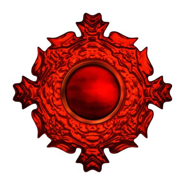 Beyaz arka planda izole bir mücevher. Mücevherli bir fantezi mücevherin 3 boyutlu görüntüsü. Masal elementi. Lüks grafik duvar kağıdı.