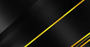 Metin için kopyalama alanı olan soyut siyah paneller. Üç boyutlu illüstrasyon. Renkli ışık özellikli koyu renk tasarım şablonu. Zarif geometrik parlak çizgili arka plan. Minimalist geometrik kapak grafiği.