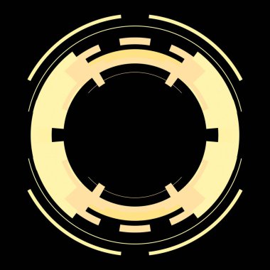 Fütürist dairesel gövde arayüzü elementi. Soyut çember geometrik arkaplan. Dijital teknolojinin grafiksel çizimi.