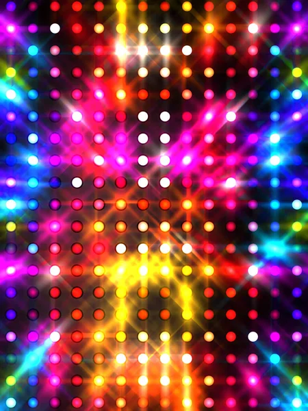 Leuchtende Lichter Party Leds Auf Schwarzem Hintergrund Digitale Illustration Von — Stockfoto