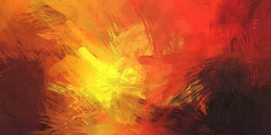 Soyut arkaplanda pürüzlü fırça darbeleri. Fırça boyası. Renkli boya darbeleri. Eşsiz duvar sanatı. Tuvaldeki modern sanat. Renkli çağdaş sanat eserleri.