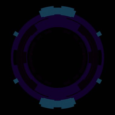 Fütürist dairesel gövde arayüzü elementi. Soyut çember geometrik arkaplan. Dijital teknolojinin grafiksel çizimi.