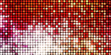 Parlayan ışıklar siyah arka planda parti izleri. Sahne veya stadyum ışıklarının dijital illüstrasyonu. Parlak desenli duvar kağıdı. Sahne ışıkları ile renkli ışıkların ihtişamlı arkaplanı.