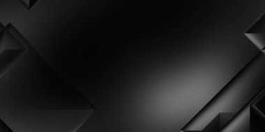 Siyah üç boyutlu geometrik arkaplan. Moda lüks minimalist tasarım. Geometrik şablon. Karanlık elementleri olan birinci sınıf soyut duvar kâğıdı. Poster, broşür, sunum, web sitesi için özel tasarım.