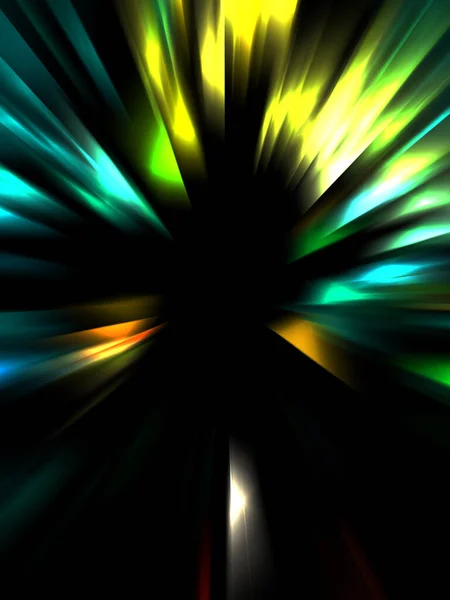 Dynamic Rays Light Isolated Black Background Graphic Illustration Glowing Colorful — Stock Photo, Image