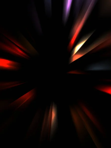 Dynamische Lichtstrahlen Isoliert Auf Schwarzem Hintergrund Grafische Illustration Glühender Bunter — Stockfoto