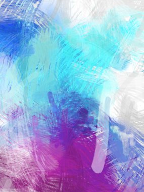 Soyut arkaplanda pürüzlü fırça darbeleri. Fırça boyası. Renkli boya darbeleri. Eşsiz duvar sanatı. Tuvaldeki modern sanat. Renkli çağdaş sanat eserleri.